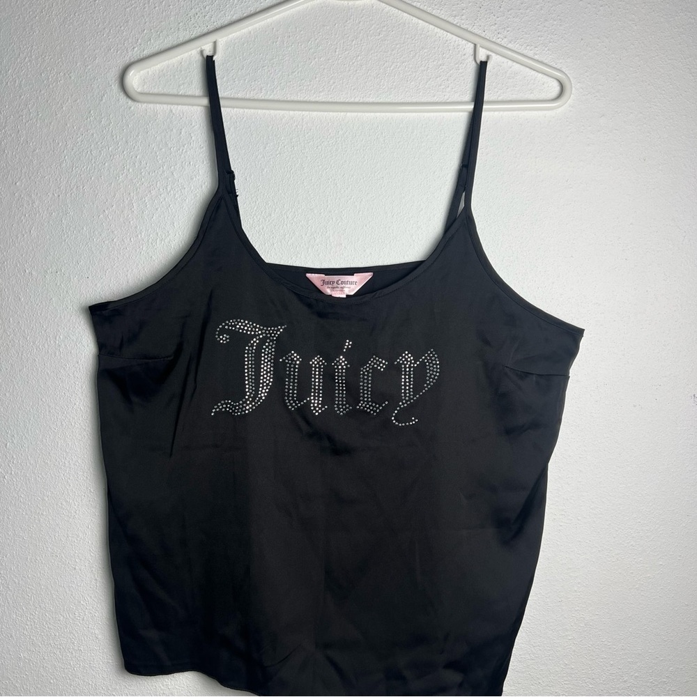 Juicy Couture Women Black Sleepwear Camisole Rhinestone 'Juicy' Logo Size Large - Picture 3 of 12